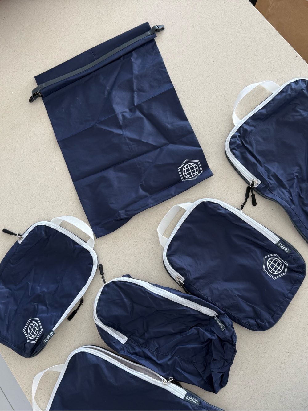 Travel Packing Cube Set - Navy Blue Organizational Pouches